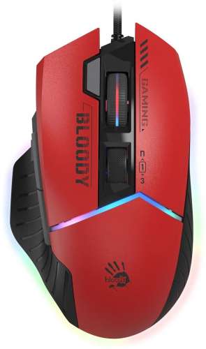 Мышь проводная A4TECH Bloody W95 Max Sports, игровая, оптическая, USB, 12000dpi, красный и черный [w95 max sports red]